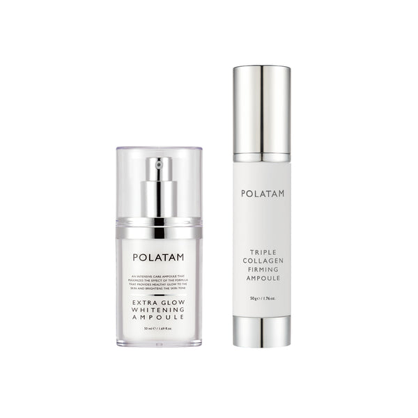 [20% OFF] A Set of  POLATAM Extra Glow Whitening (Brightening) AMPOULE + Collagen AMPOULE