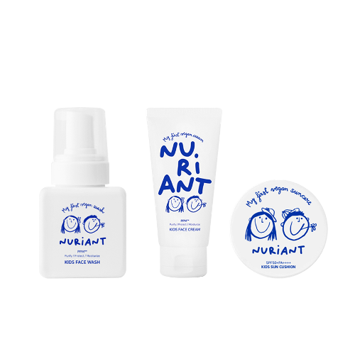 [10% OFF] 3pages® Nuriant My First Vegan Care Trio  (Face Cream + Face Wash + Sun cushion)
