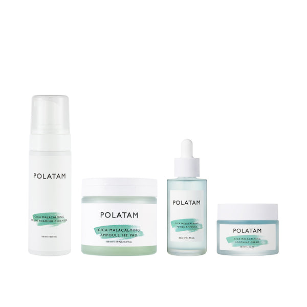 [10% OFF] POLATAM CICA MALACALMING Cleanser+  PADS + AMPOULE + SOOTHING CREAM SET