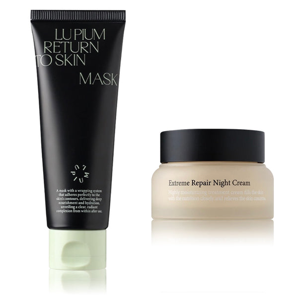 [20% OFF] A Set of LU'PIUM EXTREME Repair Night Cream + Collagen MASK