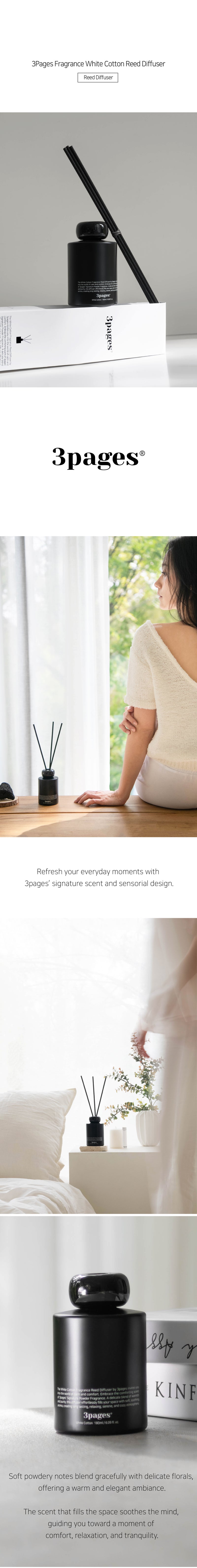 [20% off - 4+1] 3pages Fragrance White Cotton Reed Diffuser